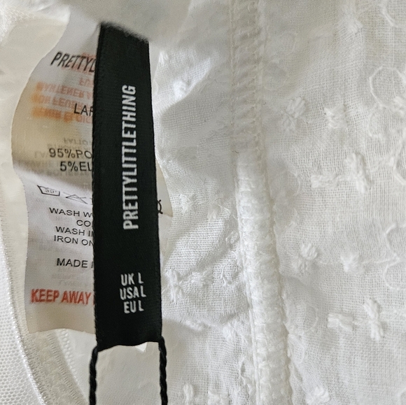 Pretty Little Thing Broderie Suspender Detail Bodysuit Lingerie Women L - NWT - Picture 6 of 6